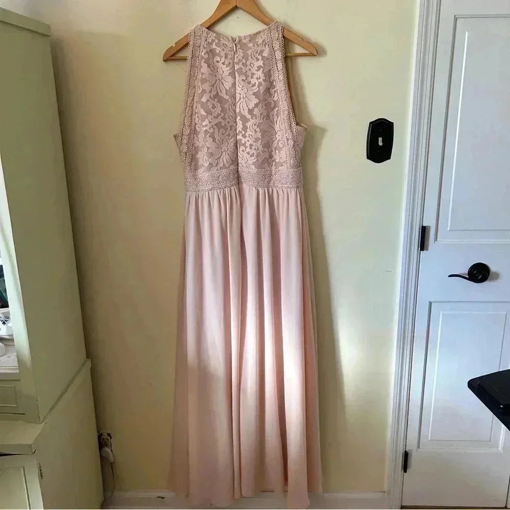 Lulus Forever and Always Blush Lace Maxi Dress SIze XL - Picture 7 of 12